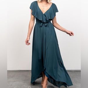 (Dusty Topaz blue)Katya Ruffle Maxi Dress (Baltic born)